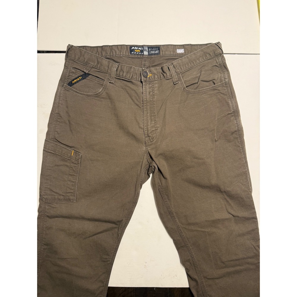 Ariat Rebar M4 Relaxed Straight Durastretch Work Pants 40x30 Wren Brown 10034622